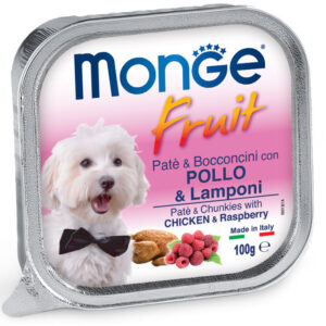 monge_cane_umido_fruit_paté_e_bocconcini_con_pollo_e_lamponi