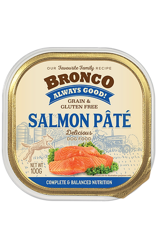 Bronco dog wet salmon